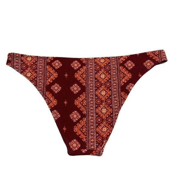 Aerie burgandy boho print Cheekier plus bikini bottoms size XL NWOT - Picture 2 of 4